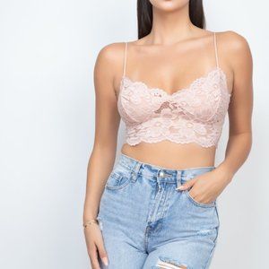 Floral Lace Top Pink